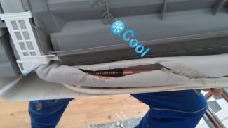 Ostavljena pocepana izolacija na instalaciji